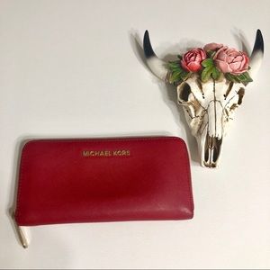 Michael Kors | Red zip around wallet